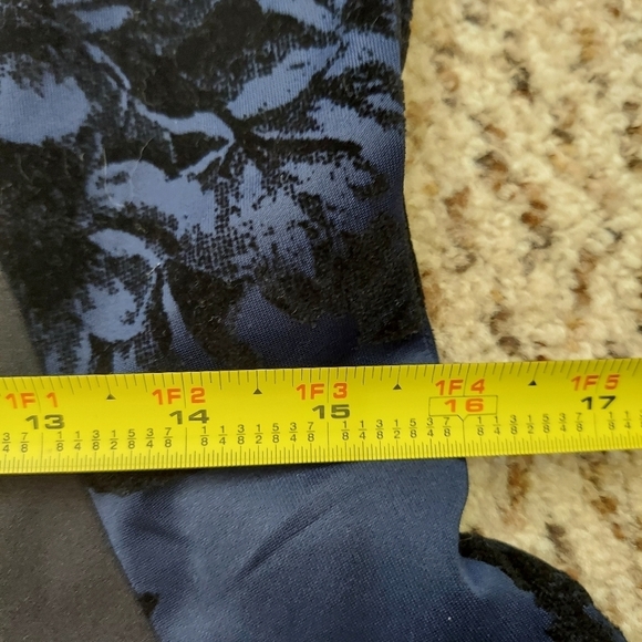 Amanda Lane Womens Blue and Black Floral Striped A-Line Dress Size 10 Cocktail - Picture 7 of 13